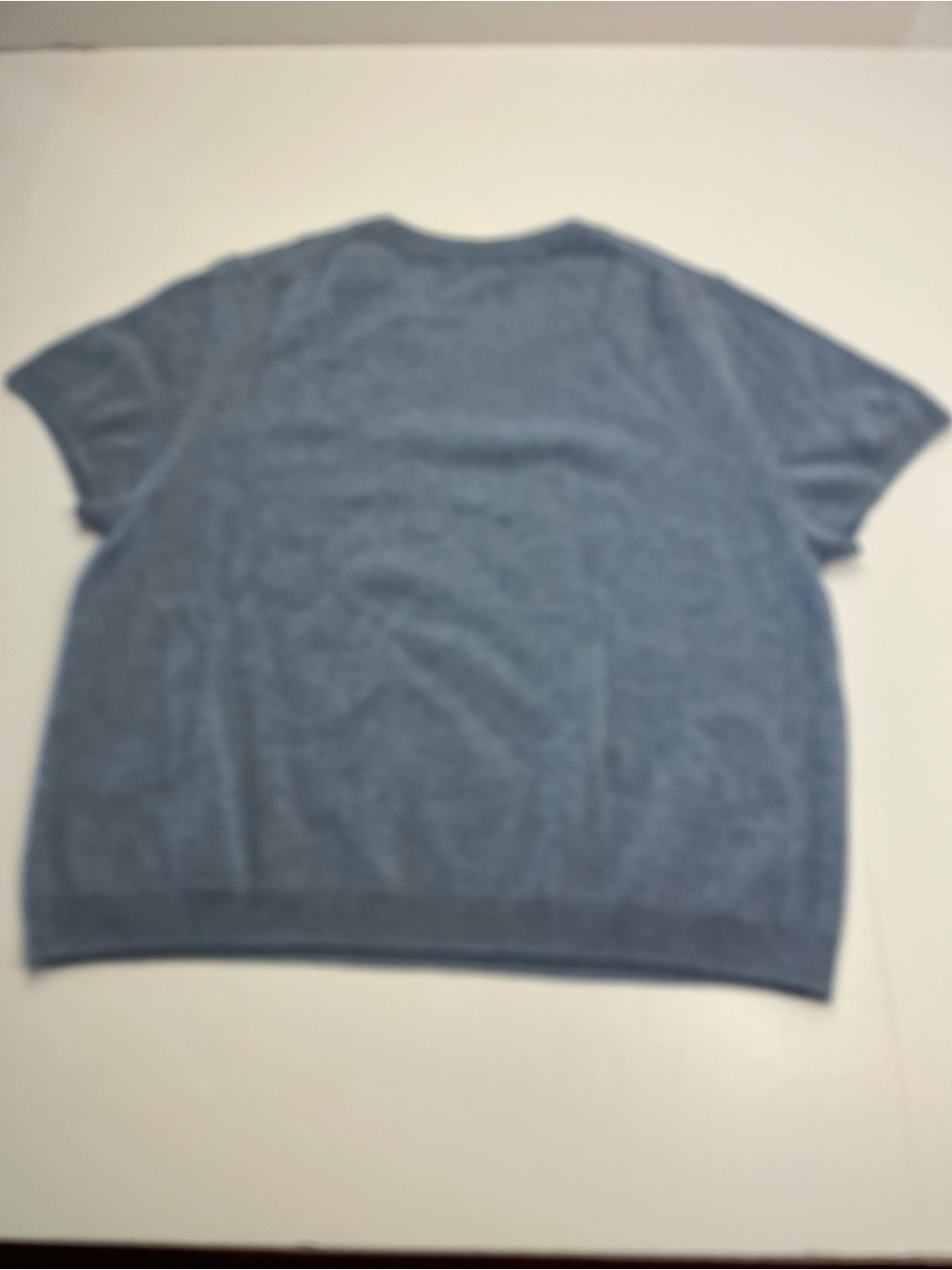 Quince Light Blue Short Sleeve Cashmere Sweater - Picture 8 of 8